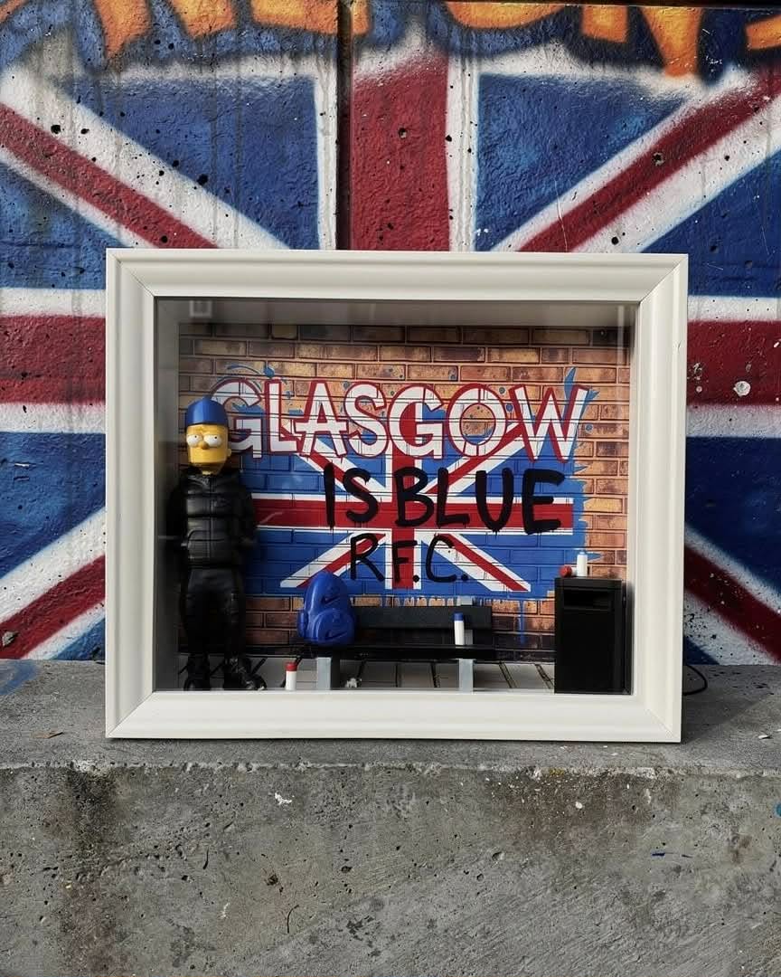3D RANGERS GRAFITTI FRAME GLASGOW IS BLUE