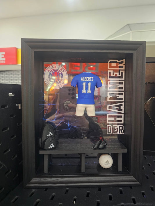 RANGERS FC HOME KIT LOCKER ROOM FRAME - MADE TO ORDER