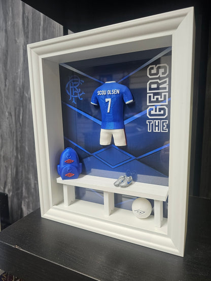 RANGERS FC HOME KIT LOCKER ROOM FRAME - MADE TO ORDER