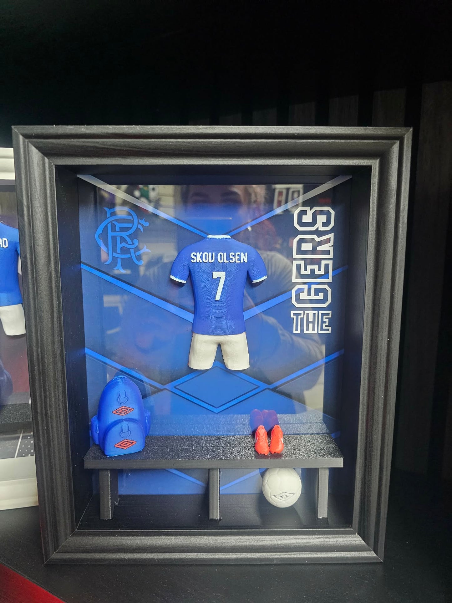 RANGERS FC HOME KIT LOCKER ROOM FRAME - MADE TO ORDER