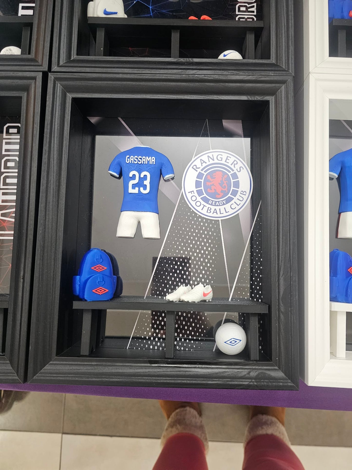 RANGERS FC HOME KIT LOCKER ROOM FRAME - MADE TO ORDER