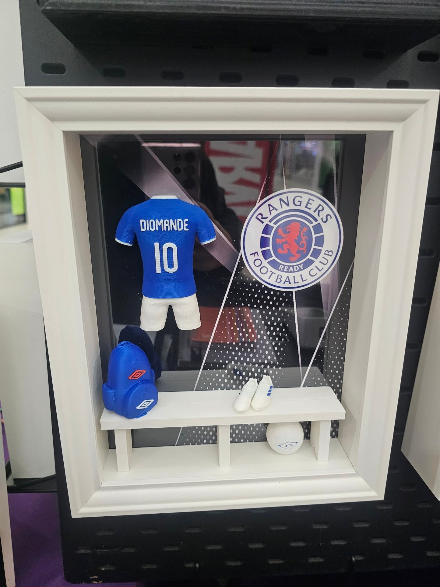 RANGERS FC HOME KIT LOCKER ROOM FRAME - MADE TO ORDER