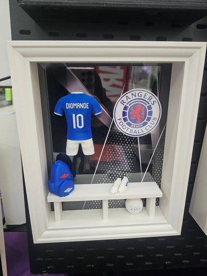 RANGERS FC HOME KIT LOCKER ROOM FRAME - MADE TO ORDER