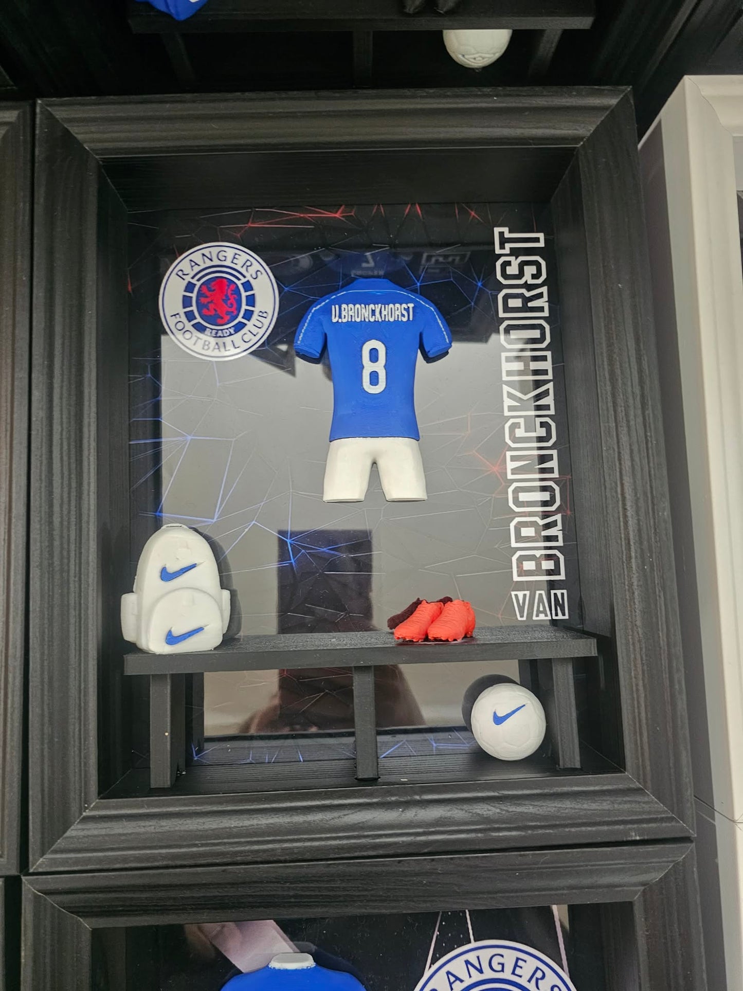 RANGERS FC HOME KIT LOCKER ROOM FRAME - MADE TO ORDER