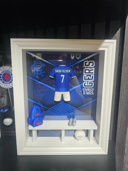 RANGERS FC HOME KIT LOCKER ROOM FRAME - MADE TO ORDER