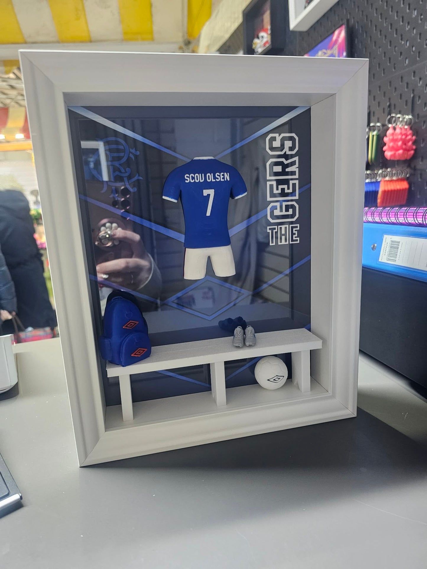 RANGERS FC HOME KIT LOCKER ROOM FRAME - MADE TO ORDER