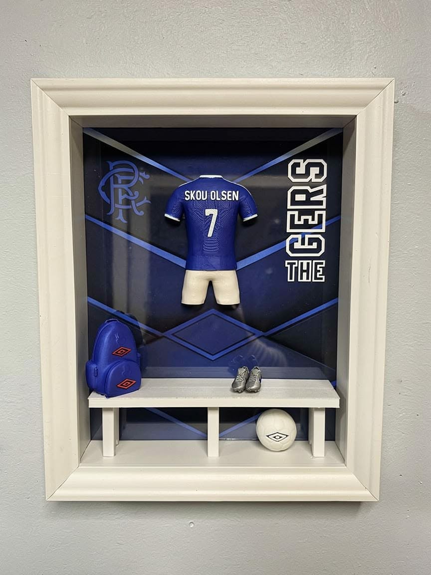 RANGERS FC HOME KIT LOCKER ROOM FRAME - MADE TO ORDER