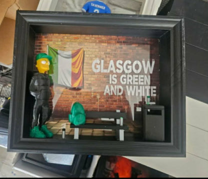 3D CELTIC GRAFITTI FRAME GLASGOW IS GREEN AND WHITE