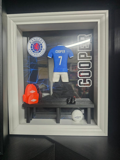 RANGERS FC HOME KIT LOCKER ROOM FRAME - MADE TO ORDER