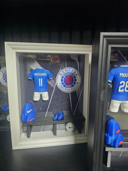 RANGERS FC HOME KIT LOCKER ROOM FRAME - MADE TO ORDER