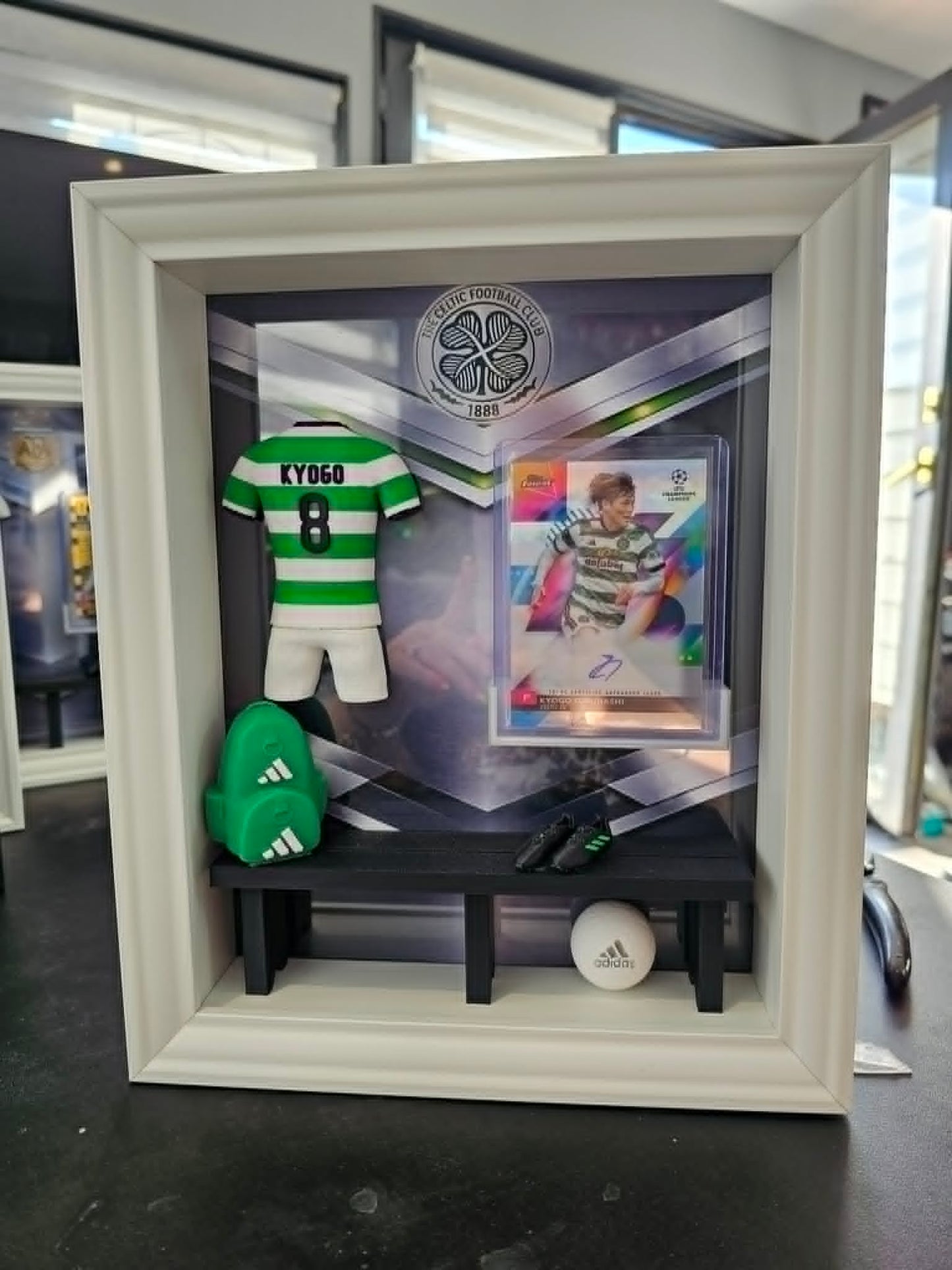 Celtic Kyogo Signed Trading Card Locker Room Frame
