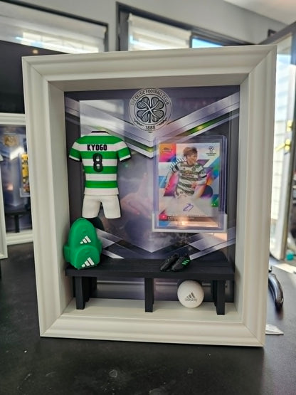 Celtic Kyogo Signed Trading Card Locker Room Frame
