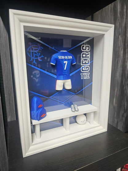RANGERS FC HOME KIT LOCKER ROOM FRAME - MADE TO ORDER