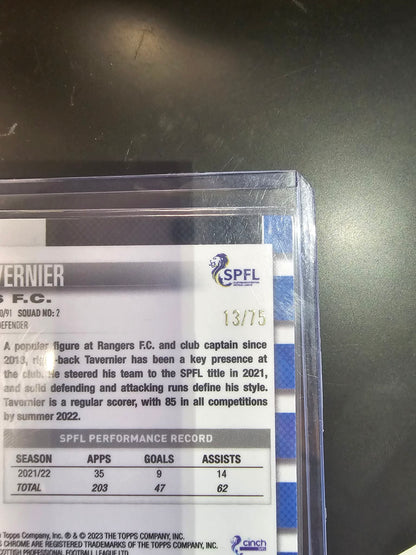 Rangers Tavernier Trading Card Locker Room Frame Numbered 13/75