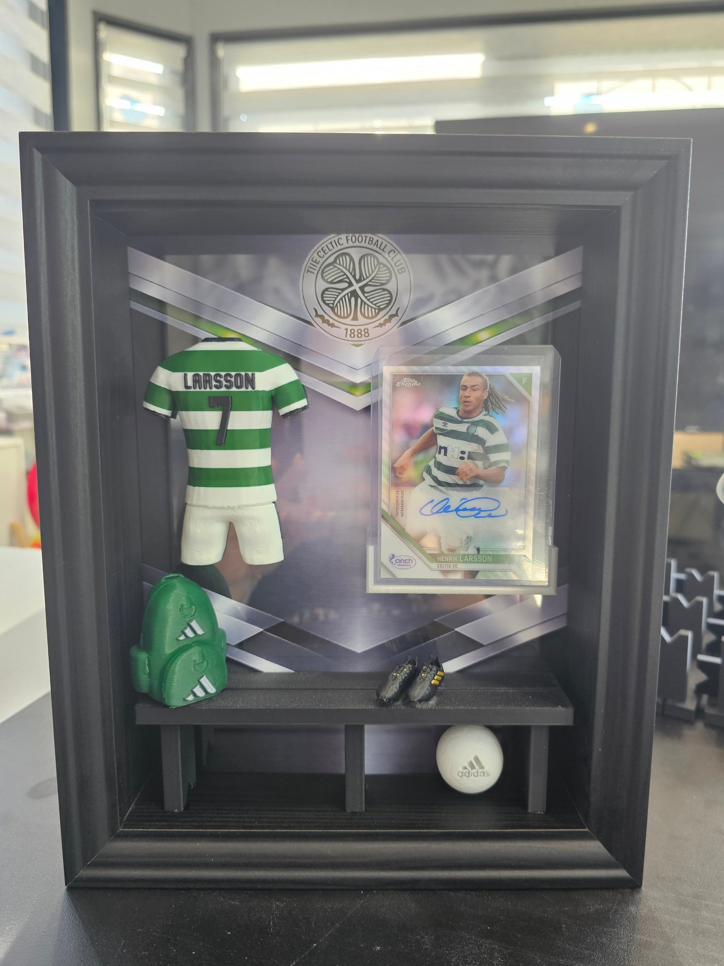 Celtic Larson Signed Trading Card Locker Room Frame