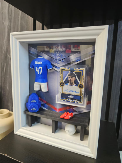 Rangers Moore Trading Card Locker Room Frame Autograph