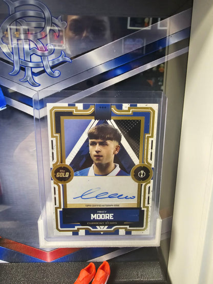 Rangers Moore Trading Card Locker Room Frame Autograph